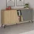 Fiona 4 Door 2 Shelf Sideboard - Oak, Retro Grey