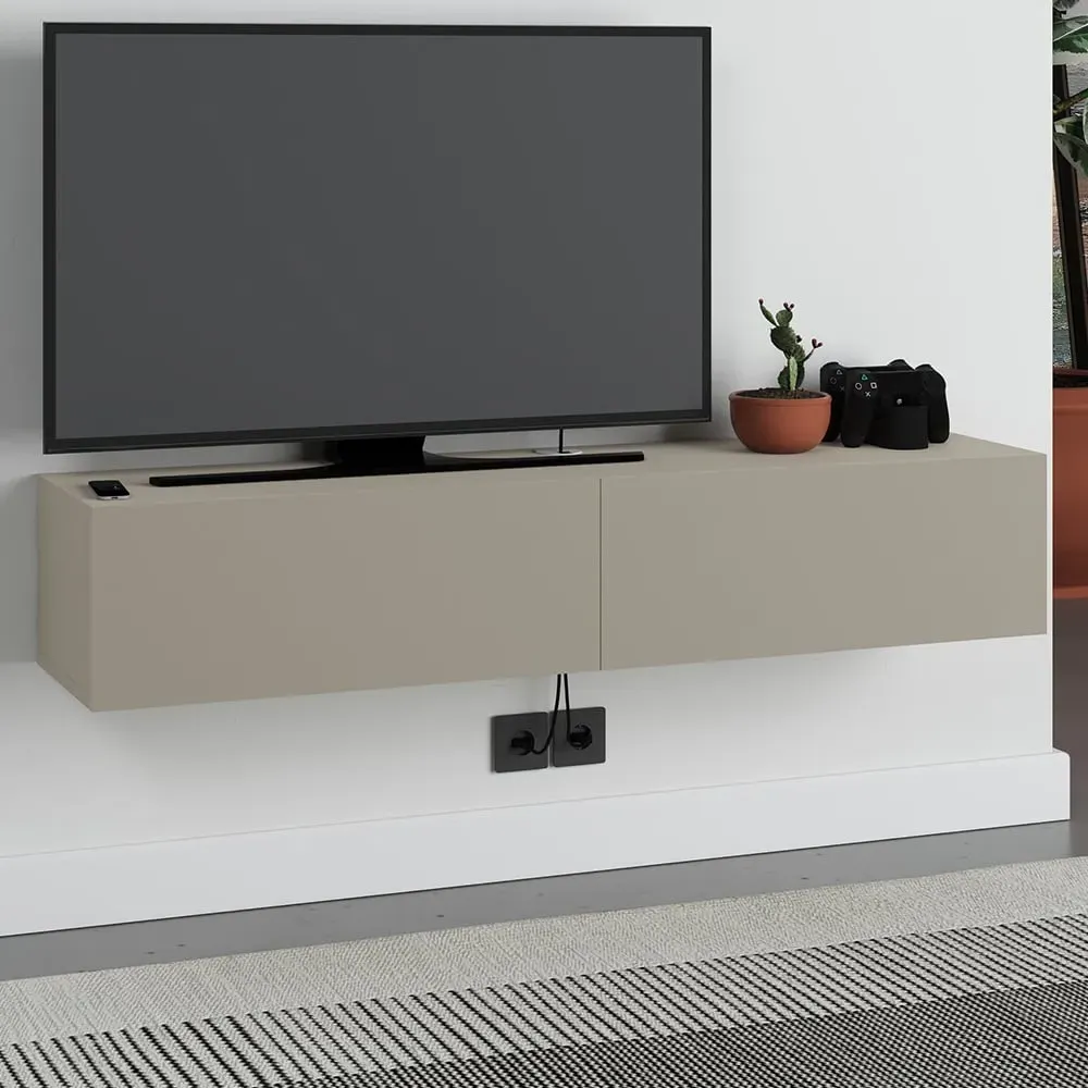 Francy 2 Door Wall Mounted TV Unit - Cream
