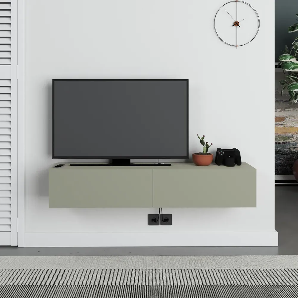 Francy 2 Door Wall Mounted TV Unit - Green