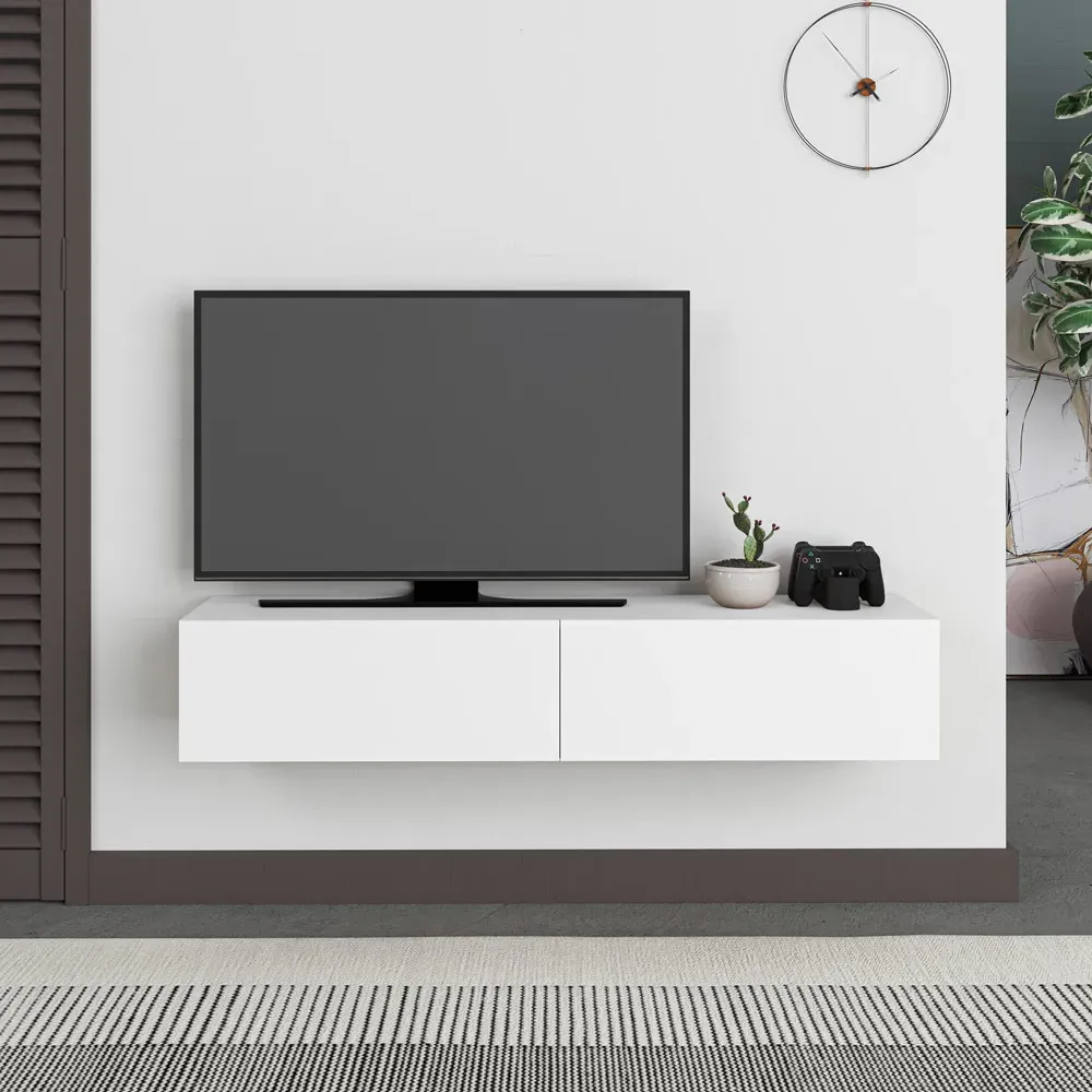 Francy 2 Door Wall Mounted TV Unit - White