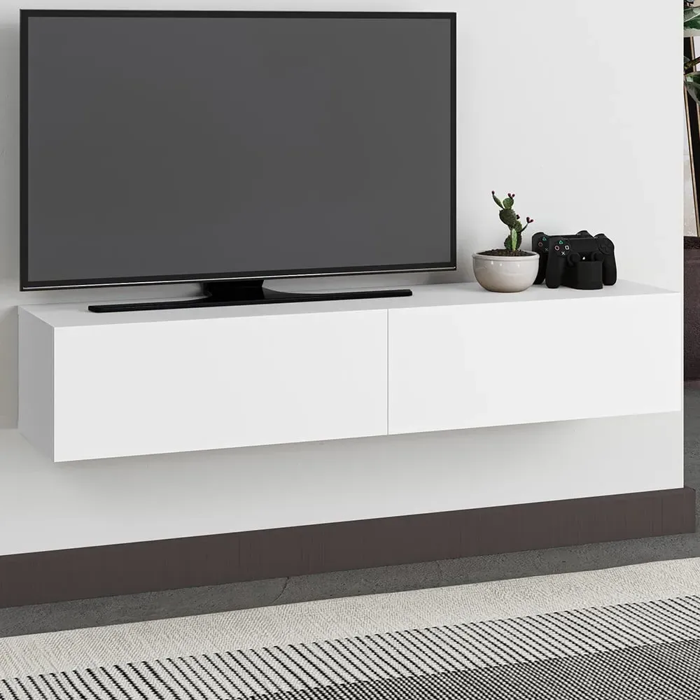 Francy 2 Door Wall Mounted TV Unit - White
