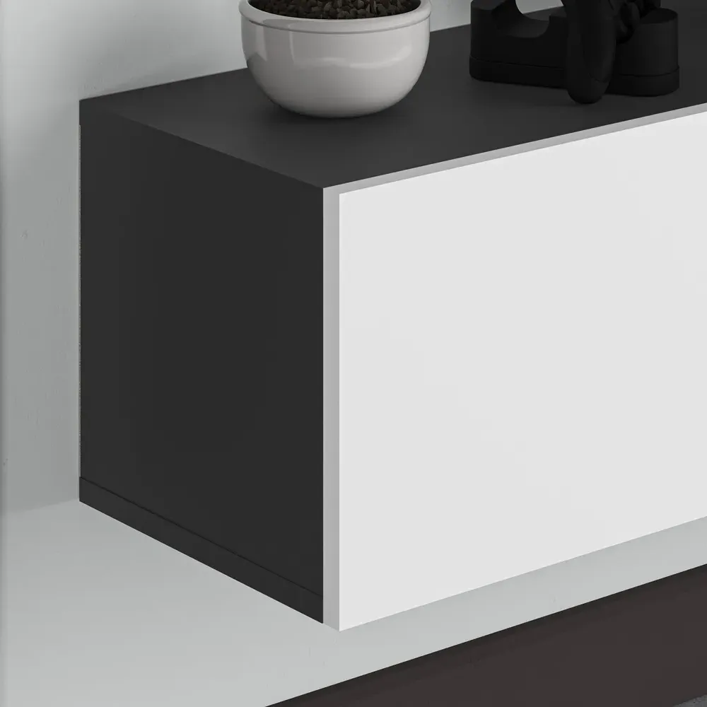 Francy 3 Door Wall Mounted TV Unit - Anthracite, White