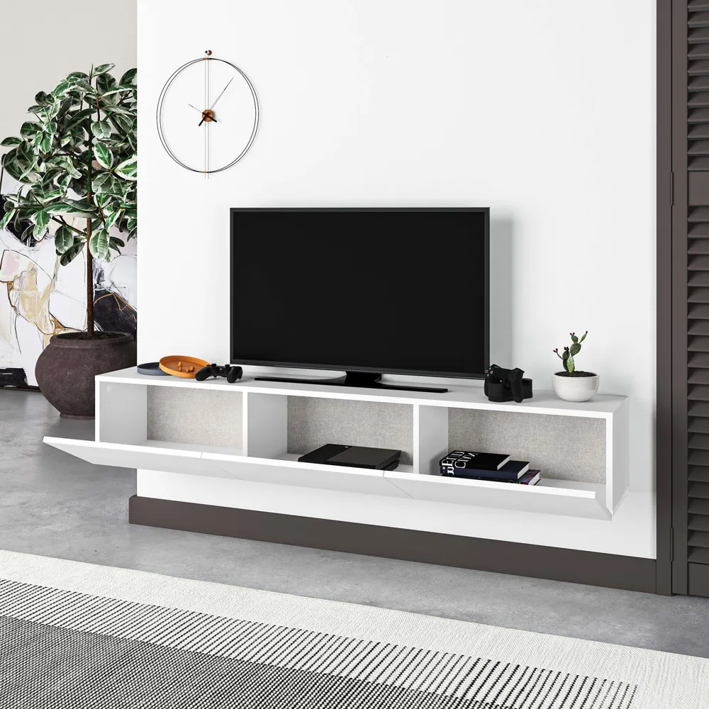 Francy 3 Door Wall Mounted TV Unit - White