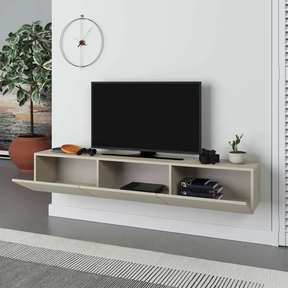 Francy TV Stand with Storage Cabinet - Sandstone