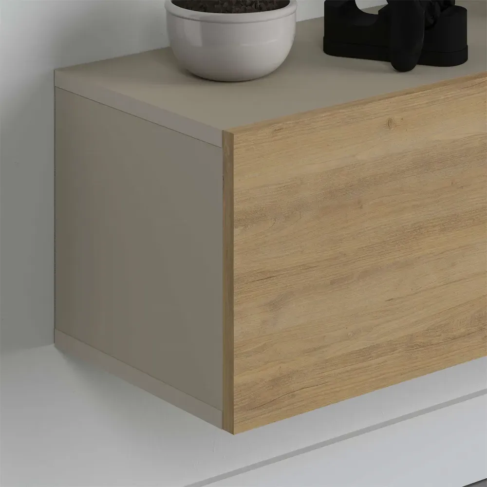 Francy TV Stand with Storage Cabinet - Sandstone, Oak