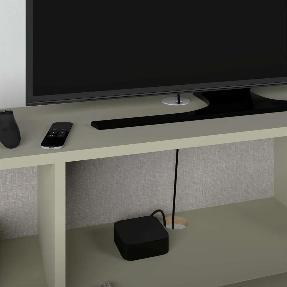 Francy Wall-Mounted TV Stand with Storage - Ash Green