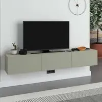 Francy Wall-Mounted TV Stand with Storage - Ash Green