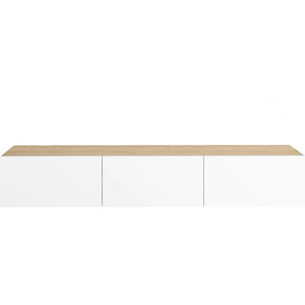 Francy Wall-Mounted TV Stand with Storage - Oak, White