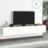 Francy Wall-Mounted TV Stand with Storage - Oak, White