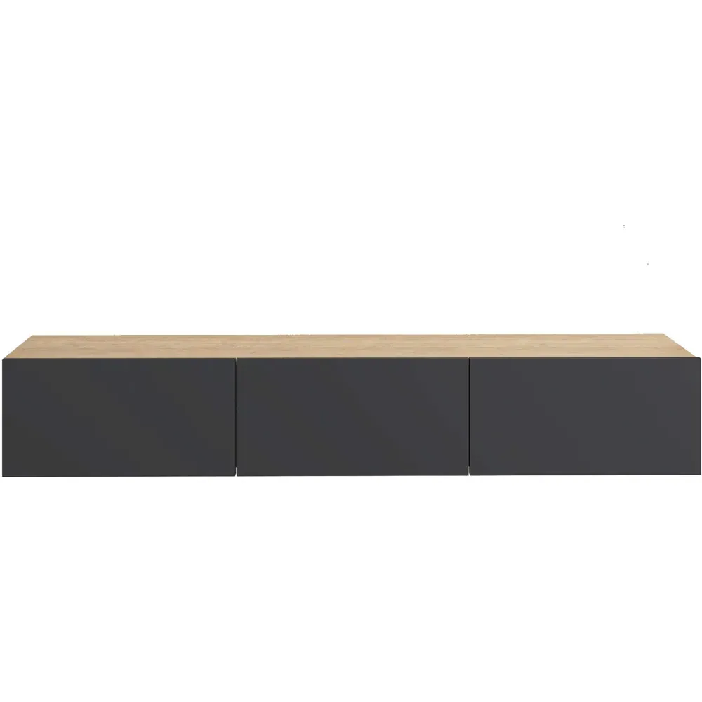 Francy Wall-Mounted TV Unit with Storage - Oak, Anthracite