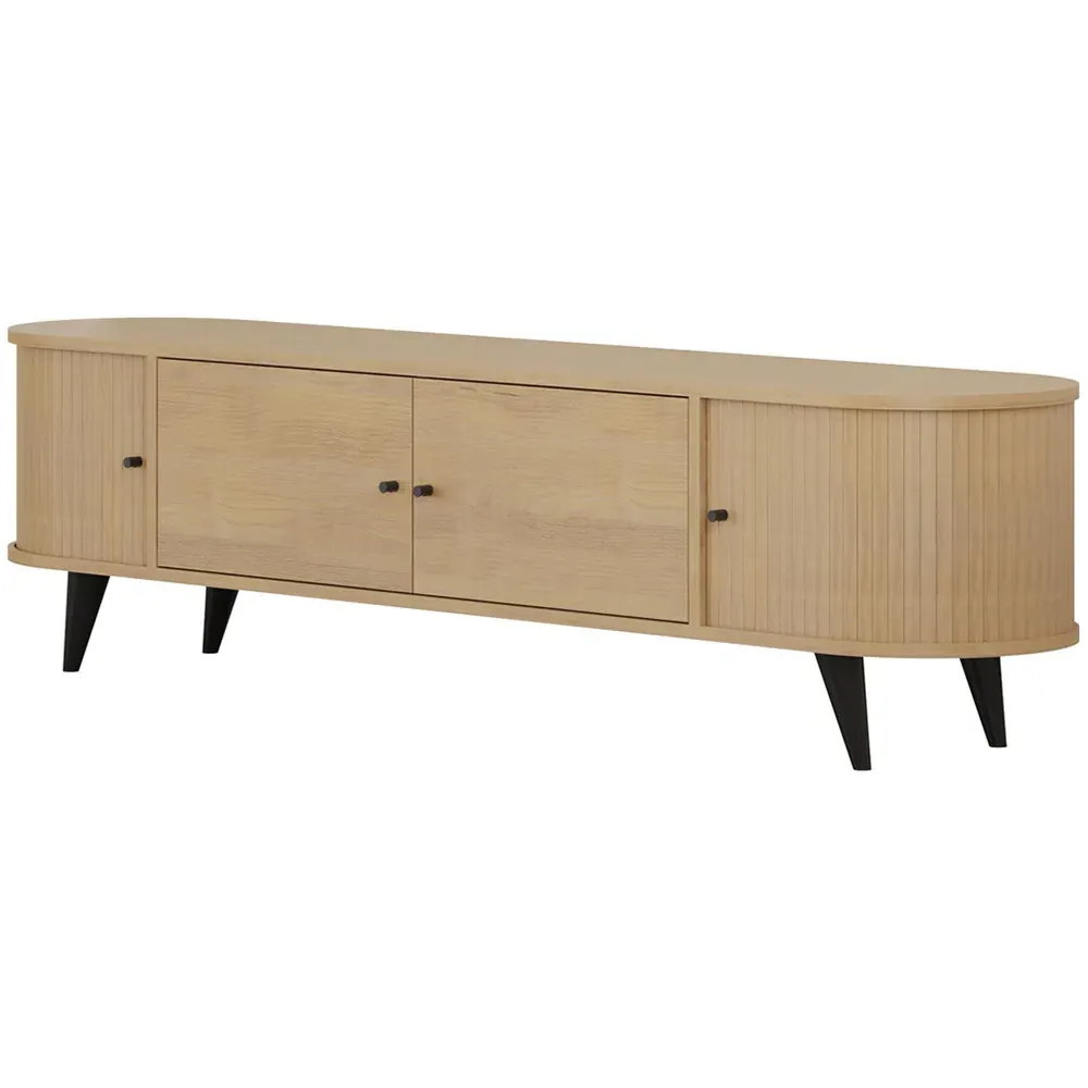 Gentle 4 Door TV Stand - Cream, Oak