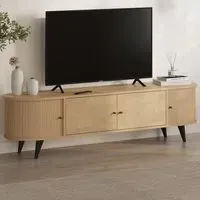 Gentle 4 Door TV Stand - Cream, Oak