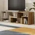Glis 6 Shelf Corner TV Unit - Dark Oak, Sandstone