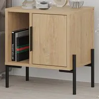 Glynn Single Door Bedside Table - Oak