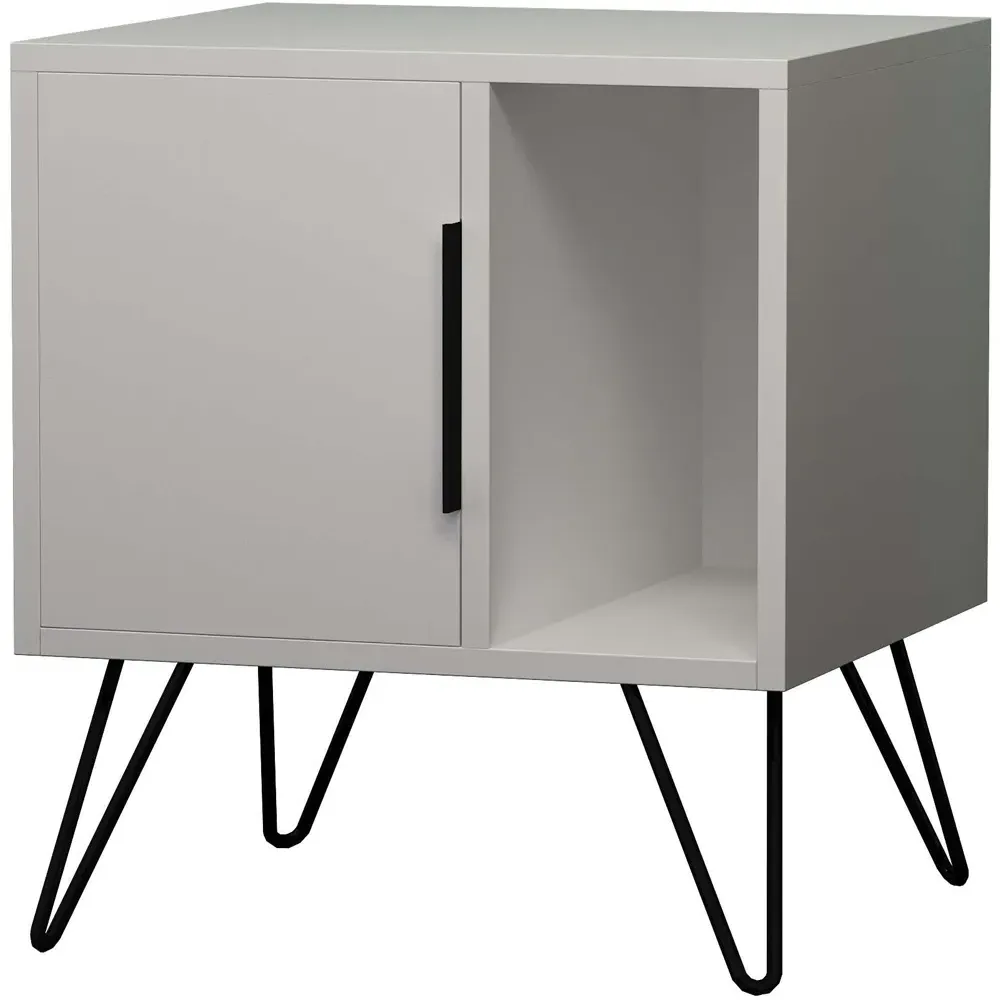 Glynn Single Door Bedside Table - White