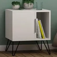 Glynn Single Door Bedside Table - White