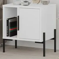 Glynn Single Door Bedside Table - White