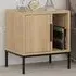 Glynn Single Door Nightstand with Metal U Leg - Oak