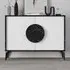 Gora 2 Door Console Sideboard - Black Marble Effect, White