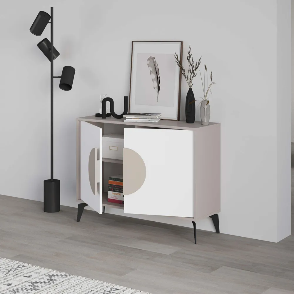 Gora 2 Door Sideboard - White, Engineered Wood