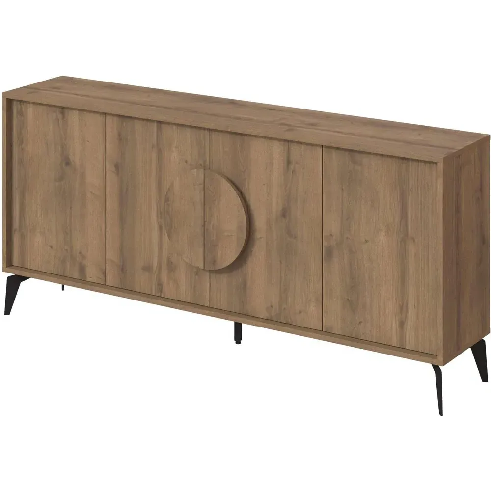 Gora 4 Door Console Sideboard - Brown, Oak Effect