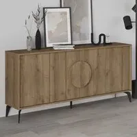 Gora 4 Door Console Sideboard - Brown, Oak Effect
