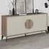 Gora 4 Door Sideboard with Circle Handle - Dark Oak, Sandstone