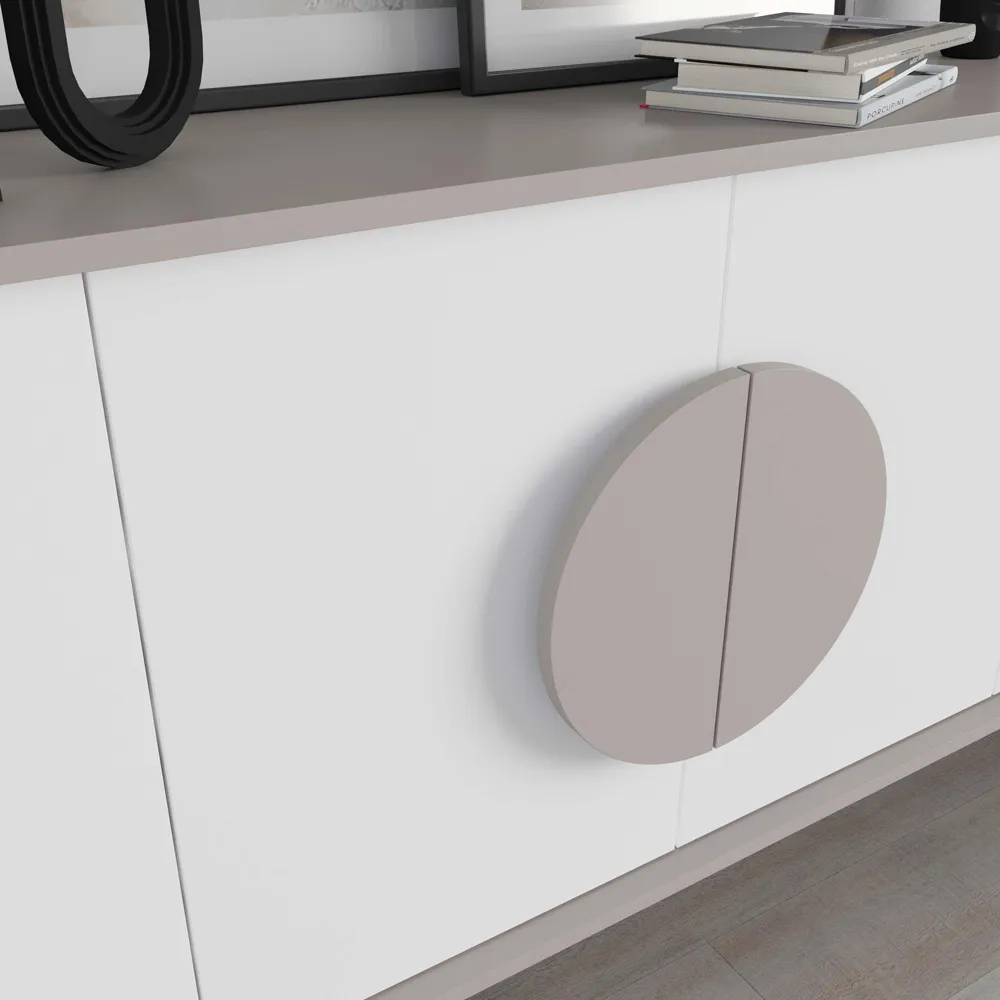 Gora 4 Door Sideboard with Circle Handle - Mocha Grey