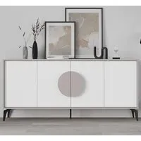 Gora 4 Door Sideboard with Circle Handle - Mocha Grey