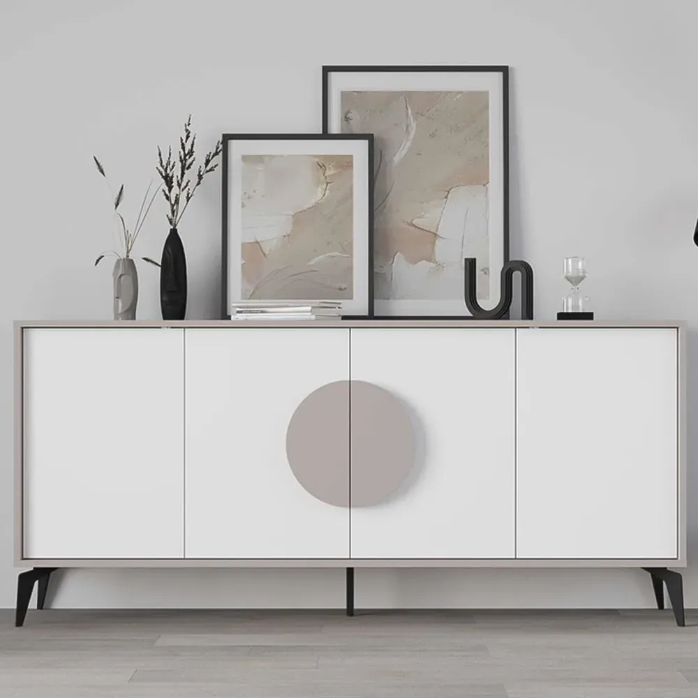 Gora 4 Door Sideboard with Circle Handle - Mocha Grey image
