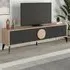 Gora 4 Door TV Unit with Circle Handle - Oak, Black