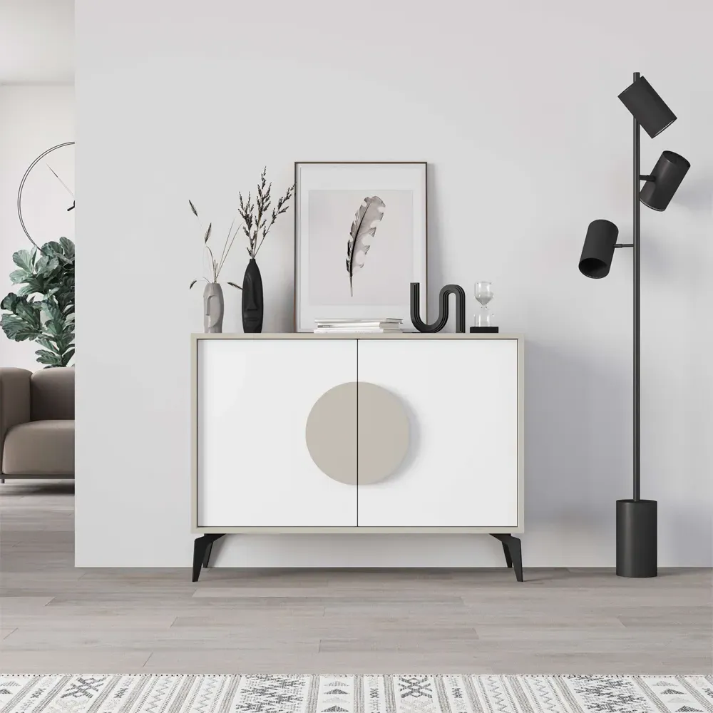 Gora Console Sideboard - Sandstone, White