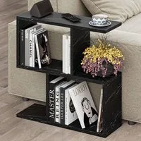 Homemania 4 Shelf Side Table - Black Marble Effect