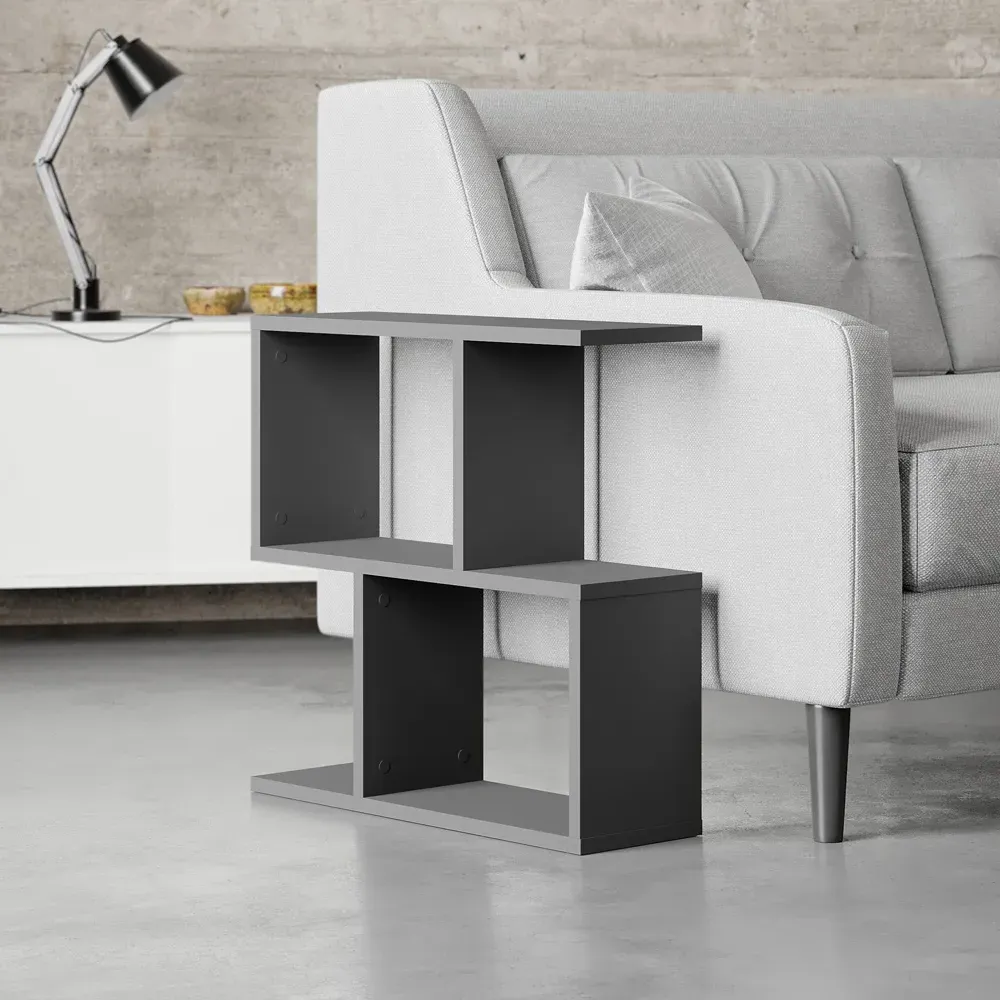 Homemania 4 Shelf Side Table - Black, Wood