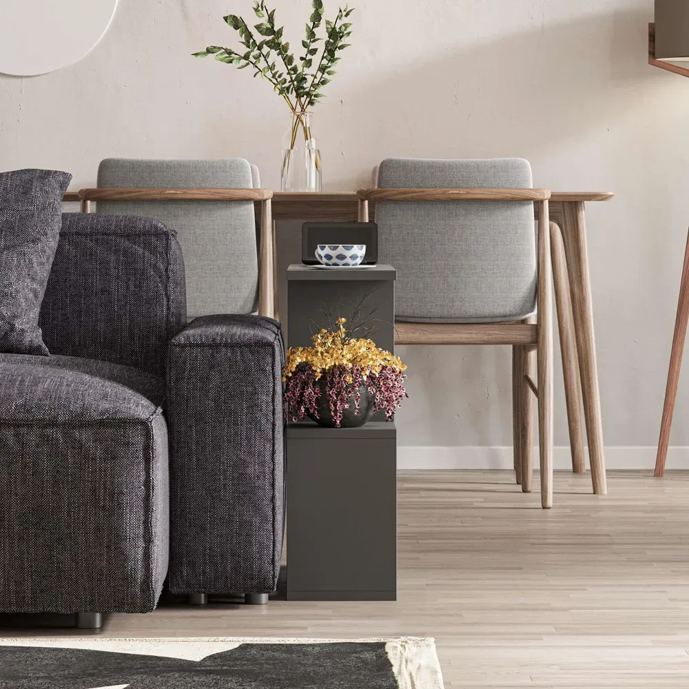 Homemania 4 Shelf Side Table - Black, Wood