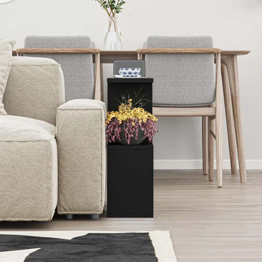 Homemania 4 Shelf Side Table - Black, Wood