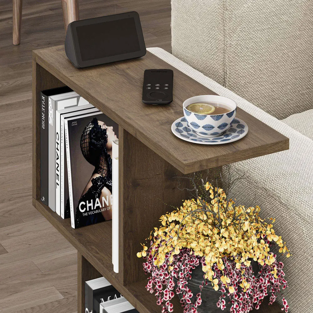 Homemania 4 Shelf Side Table - Brown, Wood