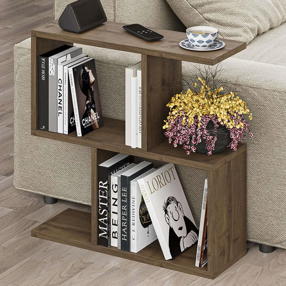 Homemania 4 Shelf Side Table - Brown, Wood
