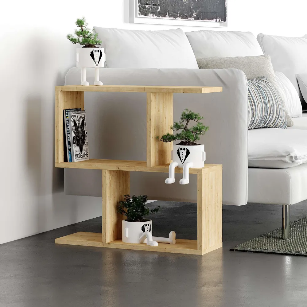 Homemania 4 Shelf Side Table - Cream, Wood