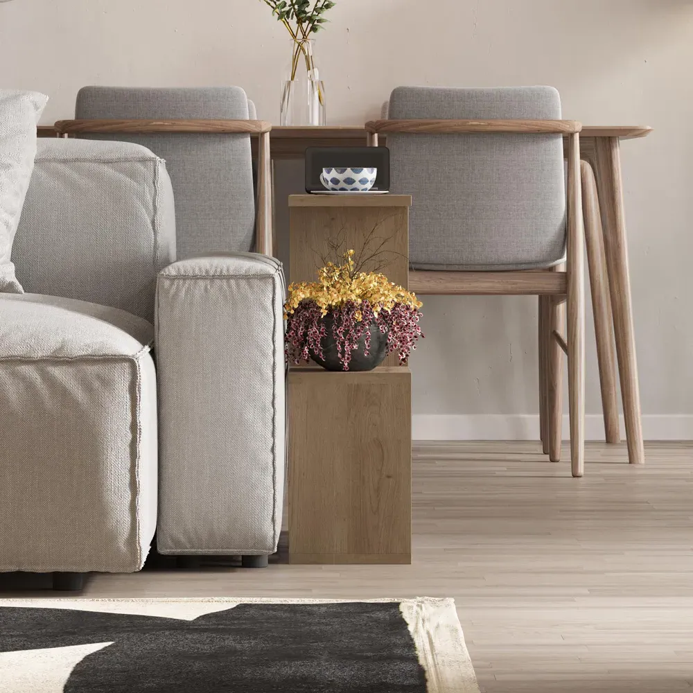 Homemania 4 Shelf Side Table - Cream, Wood