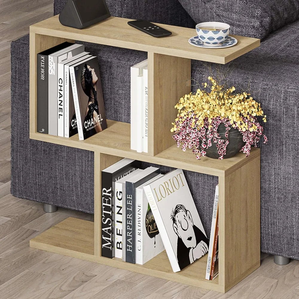 Homemania 4 Shelf Side Table - Cream, Wood