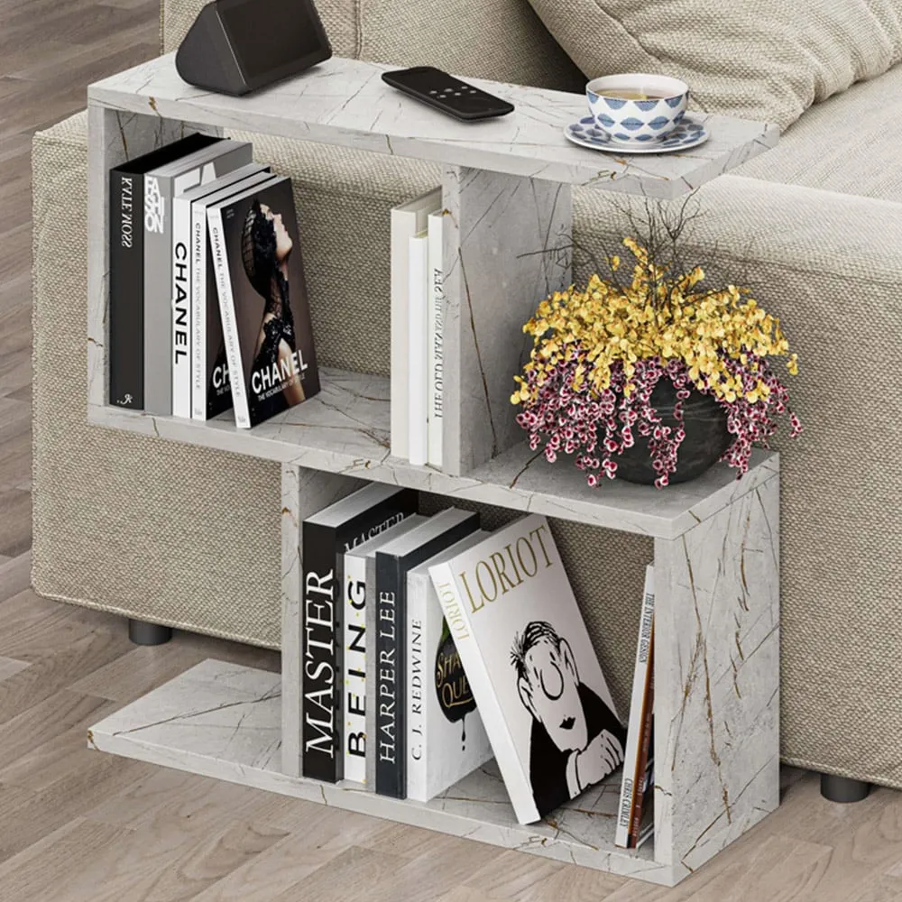 Homemania 4 Shelf Side Table - Gold Marble Effect