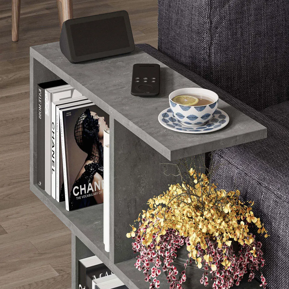 Homemania 4 Shelf Side Table - Grey, Wood