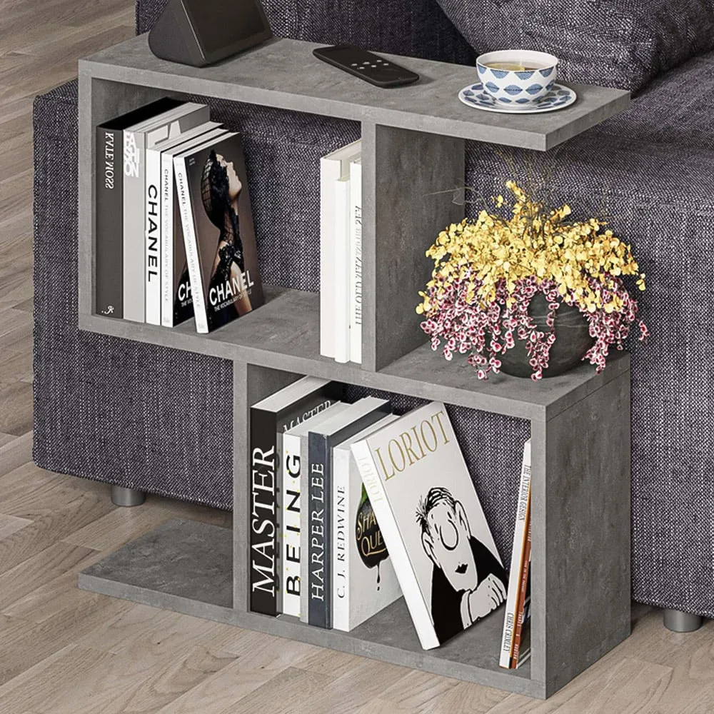 Homemania 4 Shelf Side Table - Grey, Wood