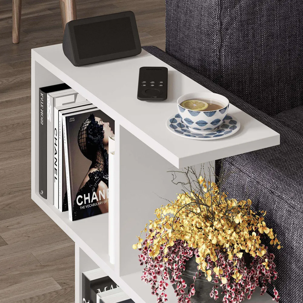 Homemania 4 Shelf Side Table - White, Wood