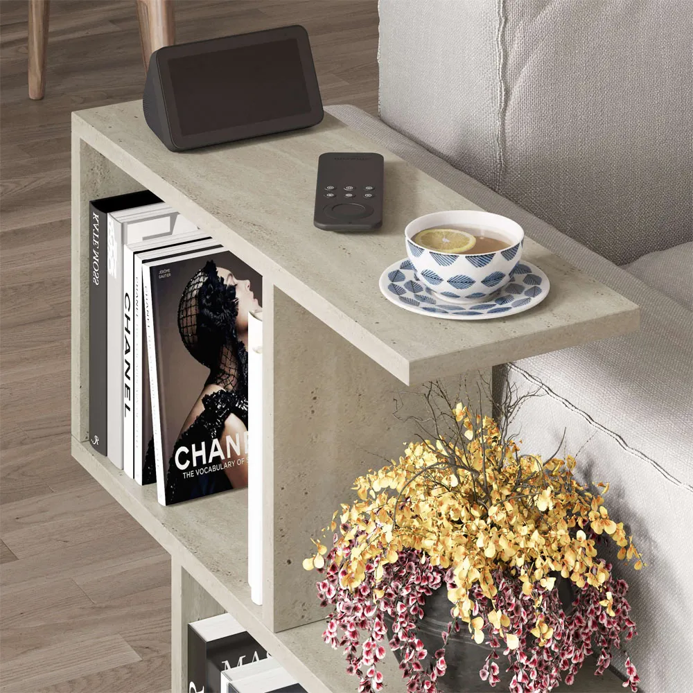 Homemania Light Stone Side Table - Cream