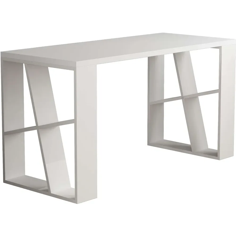 Honey Desk with Bookshelf Legs - White, Oak