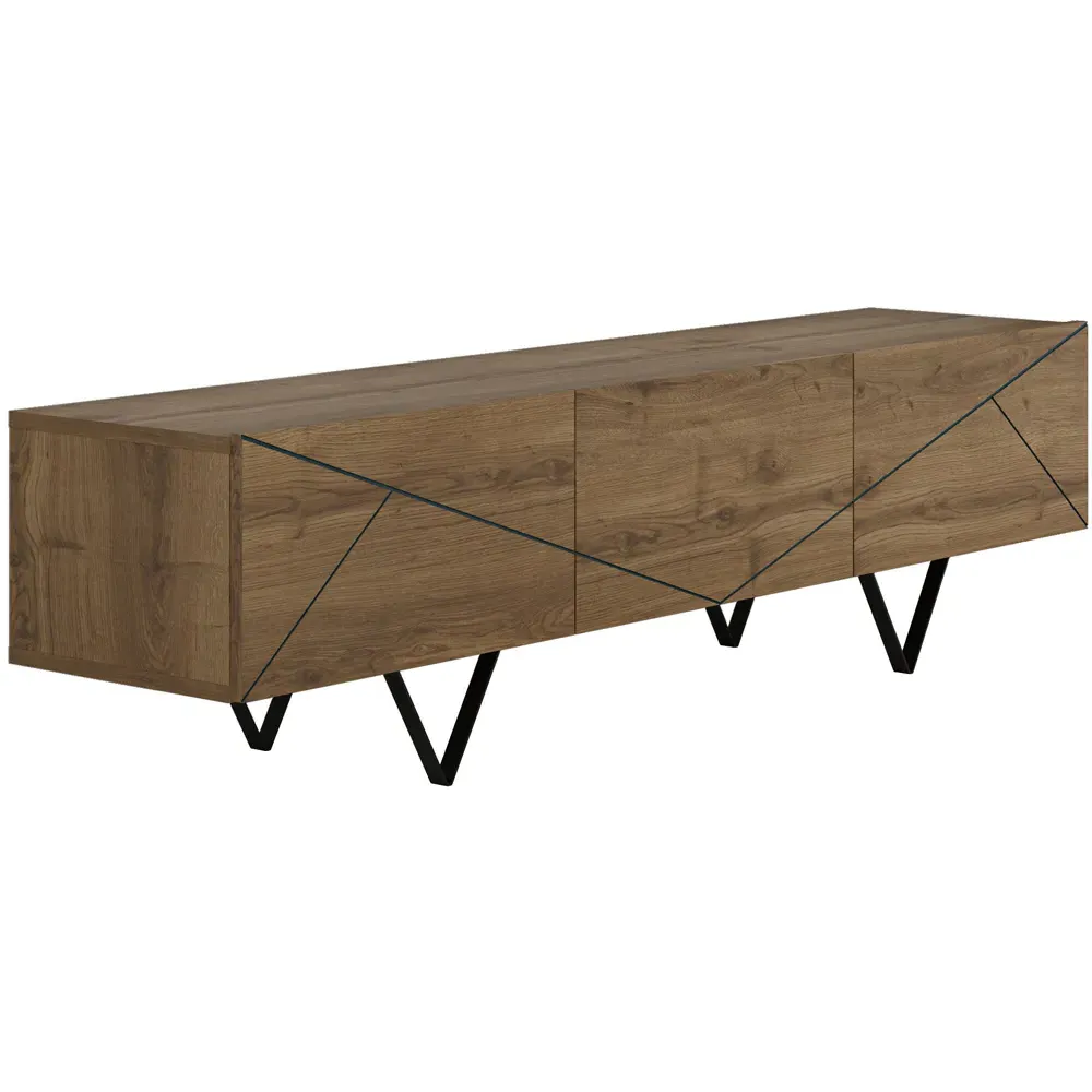 Jakomen 3 Door TV Unit with Storage - Dark Oak