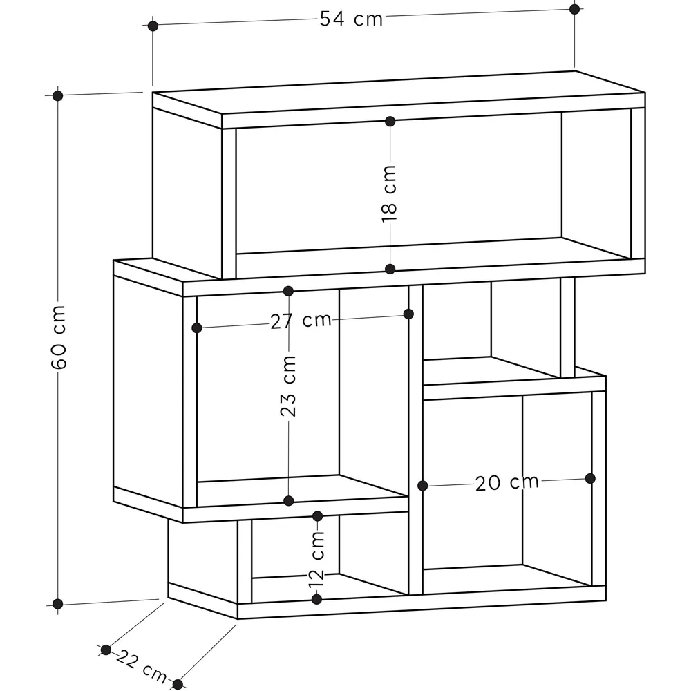 Karma 5 Shelf Side Table - White