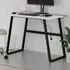 Kemre Rectangular Computer Desk - White and Mocha Grey, Metal